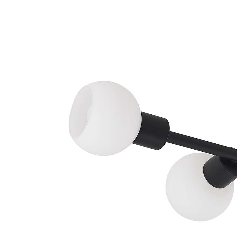 Lindby Deckenleuchte Deckenlampe Biscala LED schwarz opalweiß matt Glas Stahl - 4251911719871