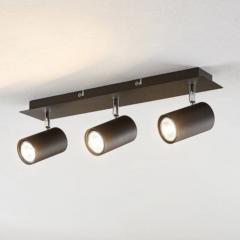 Lindby Deckenstrahler Joffrey Deckenleuchte Deckenlampe schwarz 49cm 3-flg GU10 - 42510965725990