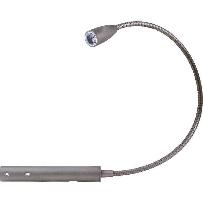 LED-Nachttischlampe BERTA 1.5W Warmweiß Flexarm Silber Heitronic 40cm - 4002940277456