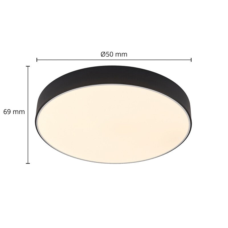Lindby Simera LED-Deckenlampe Deckenlampe Lampe Leuchte 27 W Ø 50 cm schwarz - 4251096585629