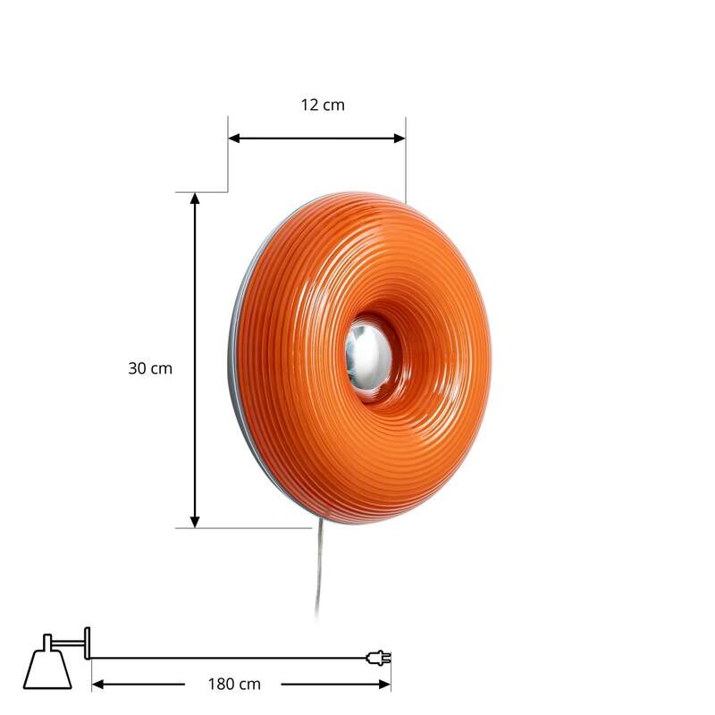 Lindby Tischlampe Wandleuchte Fjora LED dimmbar orange chrom Ø30cm 350Lumen - 4255830905506