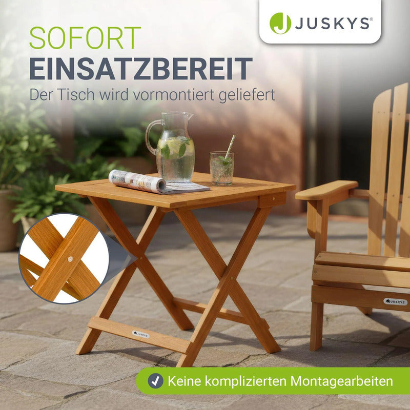 Beistelltisch Zadar klappbar Akazienholz wetterfest 46x46x46cm Gartenmöbel natur - 4262437187389