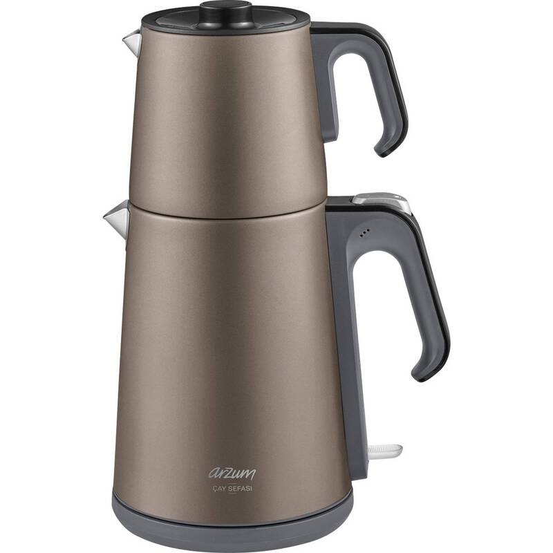 Arzum AR3080-T Teekocher Edelstahl 1,8l 1650W mit Warmhaltefunktion Braun - 8693184911587