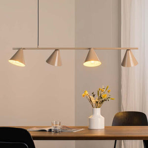 B-Ware Hängeleuchte Form 4 beige Metall 4-flammig E27 dimmbar 120 cm Aldex