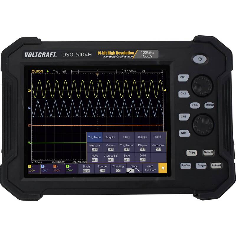 Voltcraft Hand-Oszilloskop DSO-5104H 100 MHz 4-Kanal 1 GSa/s 40 Mpts 14 Bit DSO - 4064161075242