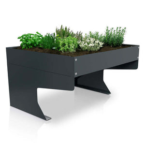 B-Ware Mähroboter Garage Pflanzkasten aus verzinktem Stahl anthrazit 70x60x37cm Garten
