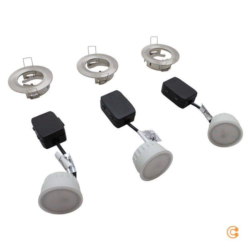 Paulmann Einbauspot Deckenspot LED Nova Coin dimmbar stahl Aluminium 3er-Set217 - 4000870934944