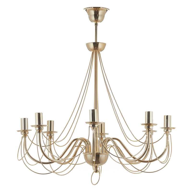 Kronleuchter Retro Hängelampe gold 8-flammig LED dimmbar 75cm Abhängung Ø70cm - 5905563001684