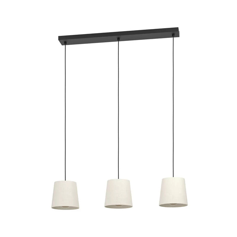 EGLO Hängeleuchte Febres Hängelampe Leuchte Lampe Länge 88cm schwarz/weiß 3-flg. - 9008606312795