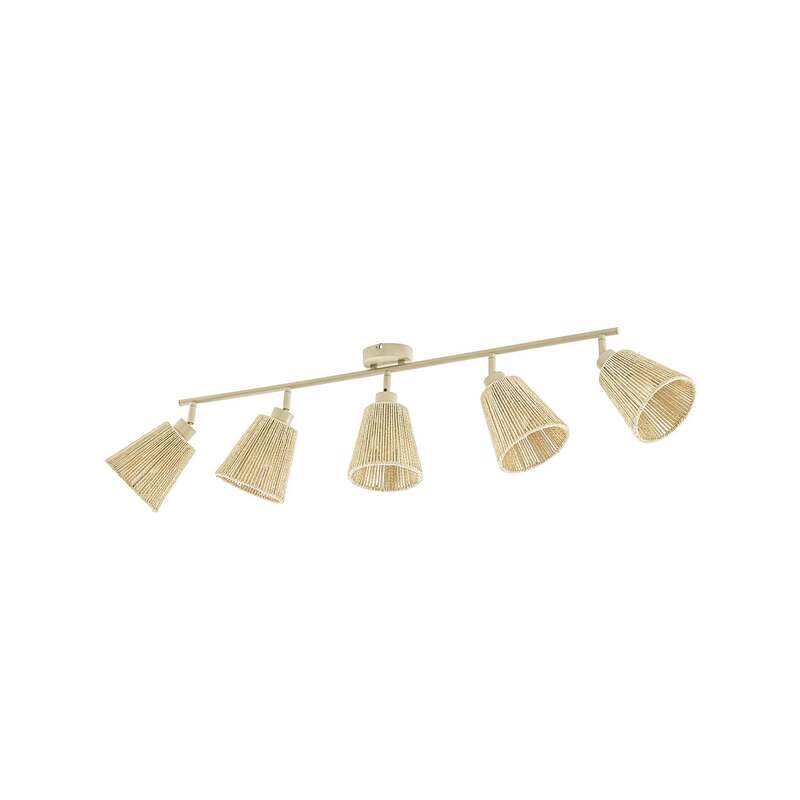Lindby Deckenstrahler Anuva LED Strahler 5-flammig dimmbar beige 86x13cm - 4255830913693