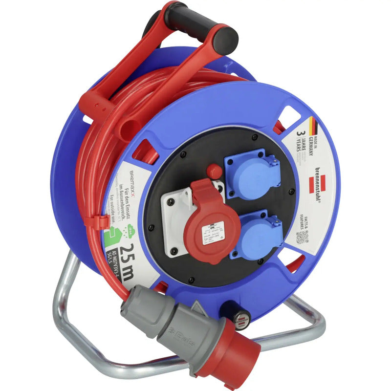 Brennenstuhl Kabeltrommel 25m CEE-Stecker 16A 5polig IP44 für Außenbereich rot - 4007123687442