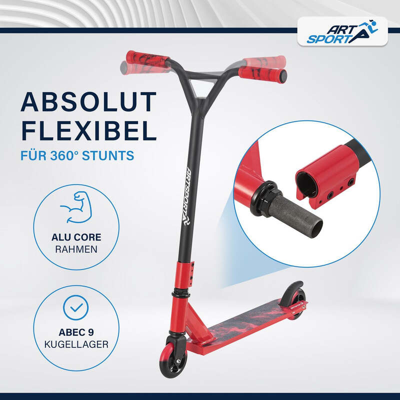 Stunt Scooter für Kinder Red Smoke Stunt Roller 100 mm Rollen 360° Lenker 100 kg - 4260565526346