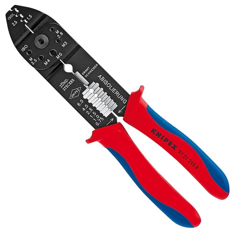 Knipex Crimpzange Quetschzange Unisolierte offene Steckverbinder 0.5 bis 2.5 mm² - 4003773019695