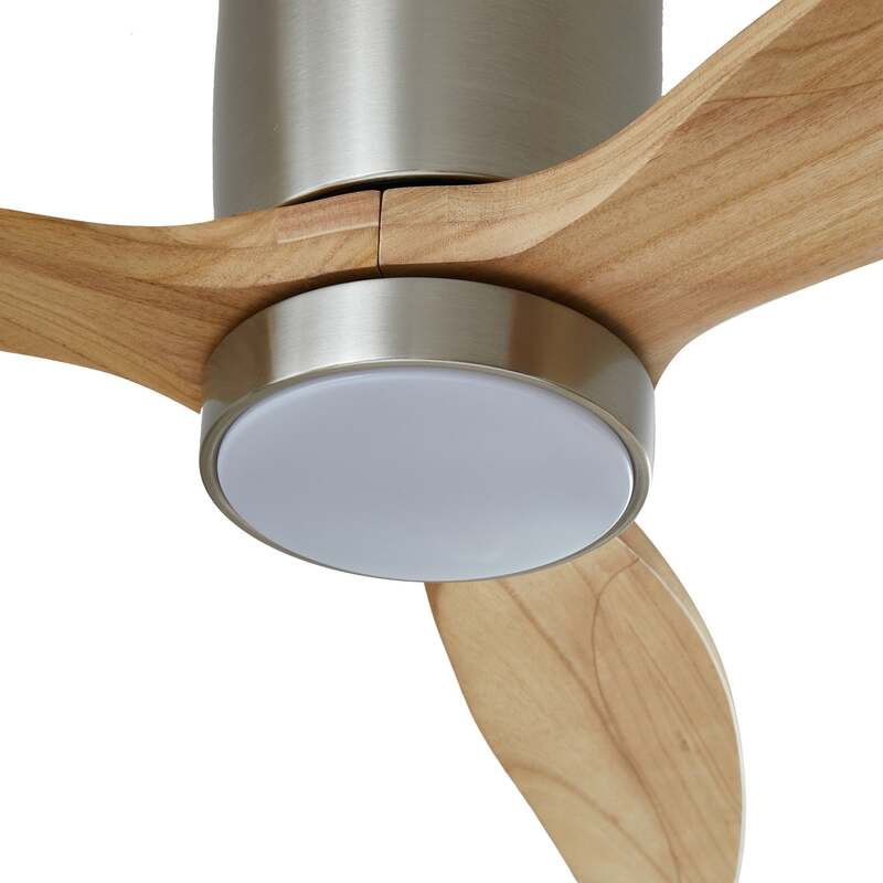 Lucande LED-Deckenventilator Faipari 132cm nickel leise mit Fernbedienung - 4251911797985