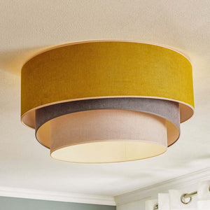 B-Ware Euluna Deckenlampe Pastell Trio Deko Deckenlampe E27 ø 60cm Senf Grau Hellg391