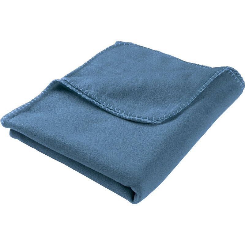 Fleecedecke Uni blau 130x160cm Polyester pflegeleicht vielseitig verwendbar - 4007873400254