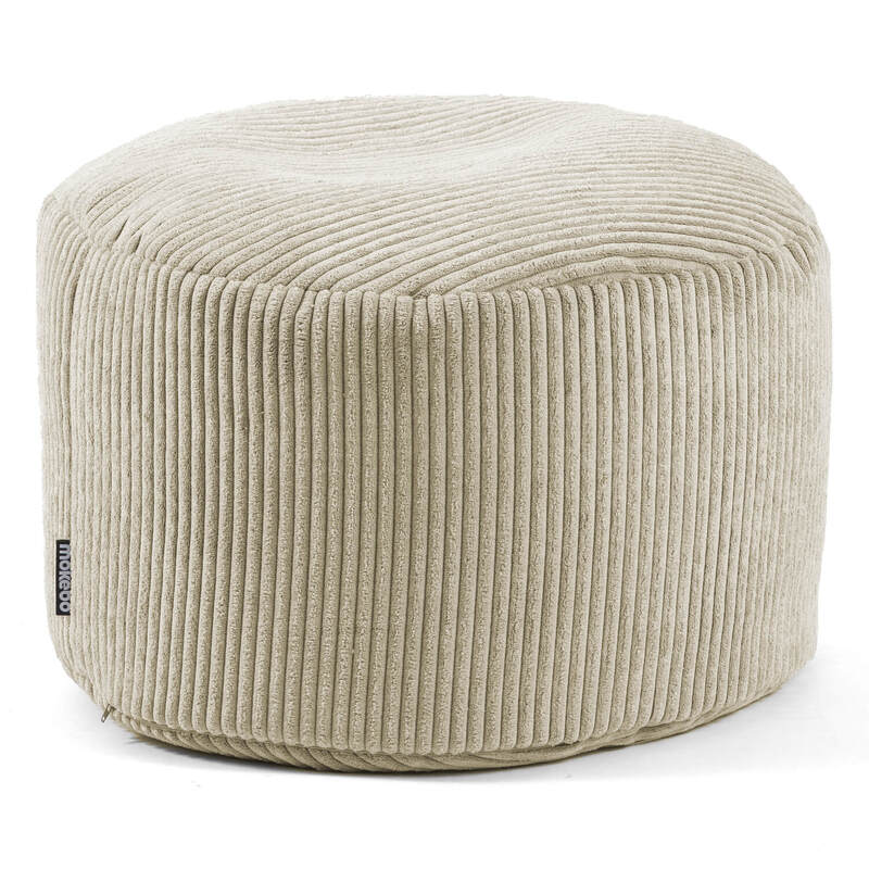 mokebo Pouf 'Der Faule Lenz' Hocker Sitzhocker Fußhocker Cord 40x60 cm beige XL - 4260669189942