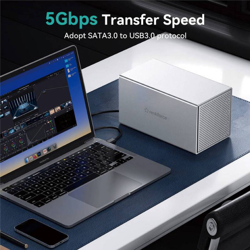 Renkforce RF-5587610 SATA-Festplatten-Gehäuse Anzahl Festplatteneinschübe: 4 Bay - 4064161246826