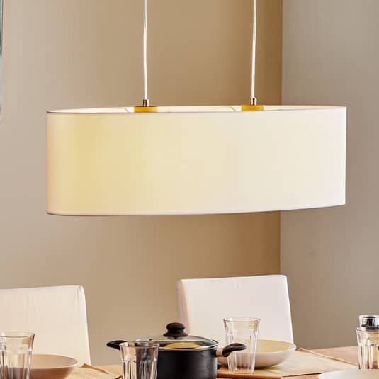 Euluna Hängeleuchte Cassy mit einem weißen Textilschirm Hängeleuchte Lampe Li655 - 5907642769317