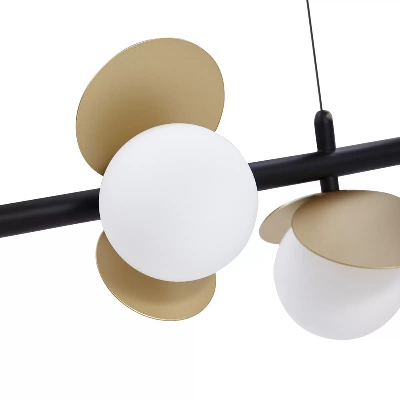 Lucande Pendelleuchte Hängeleuchte Pallo LED Glas schwarz gold Esszimmer dimmbar - 4251911775884
