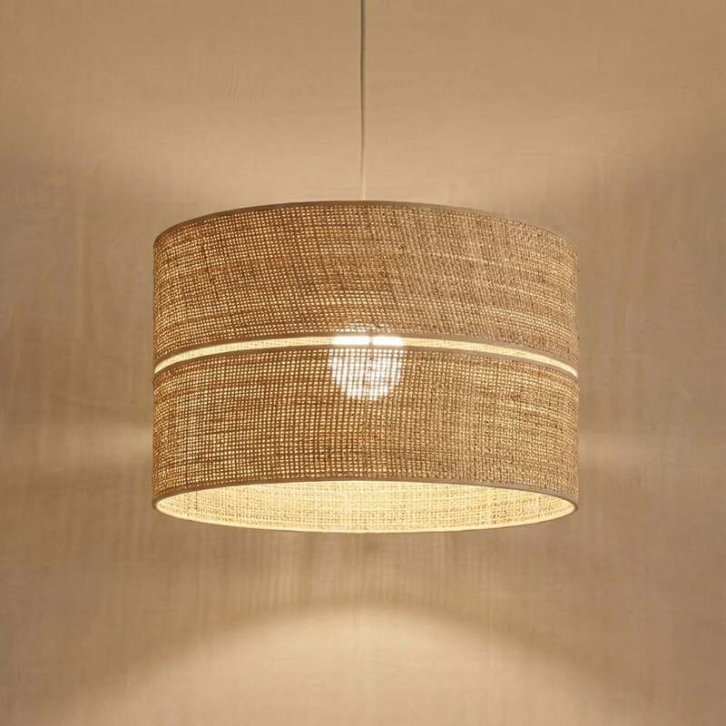 TK Lighting Hängeleuchte Calma 1-flammig LED Pendelleuchte dimmbar Bast Leuchte - 5906135116027