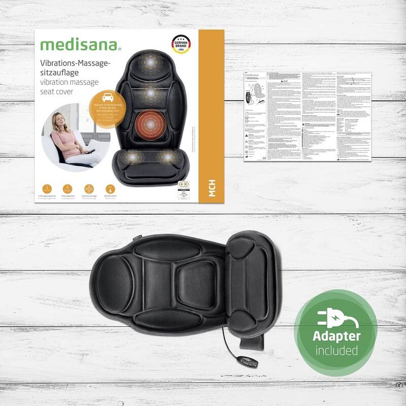 Medisana Massagesitzauflage MCH Schwarz Heizkörper Massagefunktion 9,6W 5 Stufen - 4015588889356