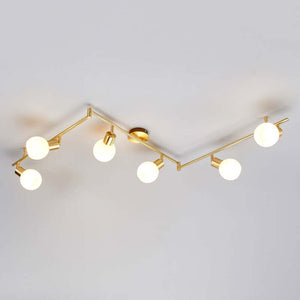 B-Ware Lindby Deckenleuchte Deckenlampe Elaina Messing Glas E14 Opalglas 6 Flammig736