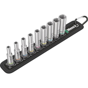 B-Ware Wera Steckschlüsseleinsatz-Set 1/4" 9-teilig Innen-Sechskant Gurt 05004525001