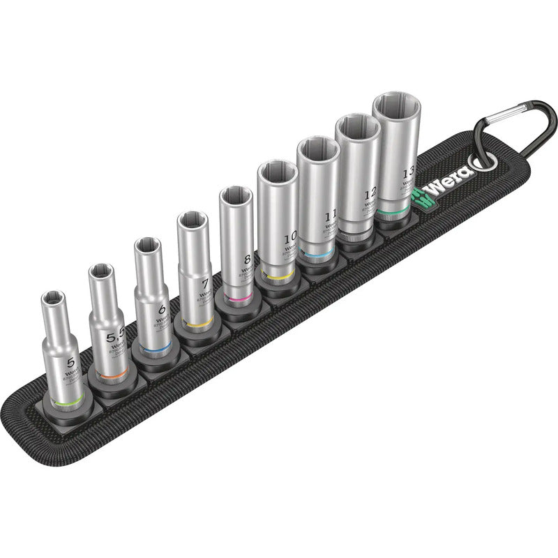 Wera Steckschlüsseleinsatz-Set 1/4" 9-teilig Innen-Sechskant Gurt 05004525001 - 4013288210371