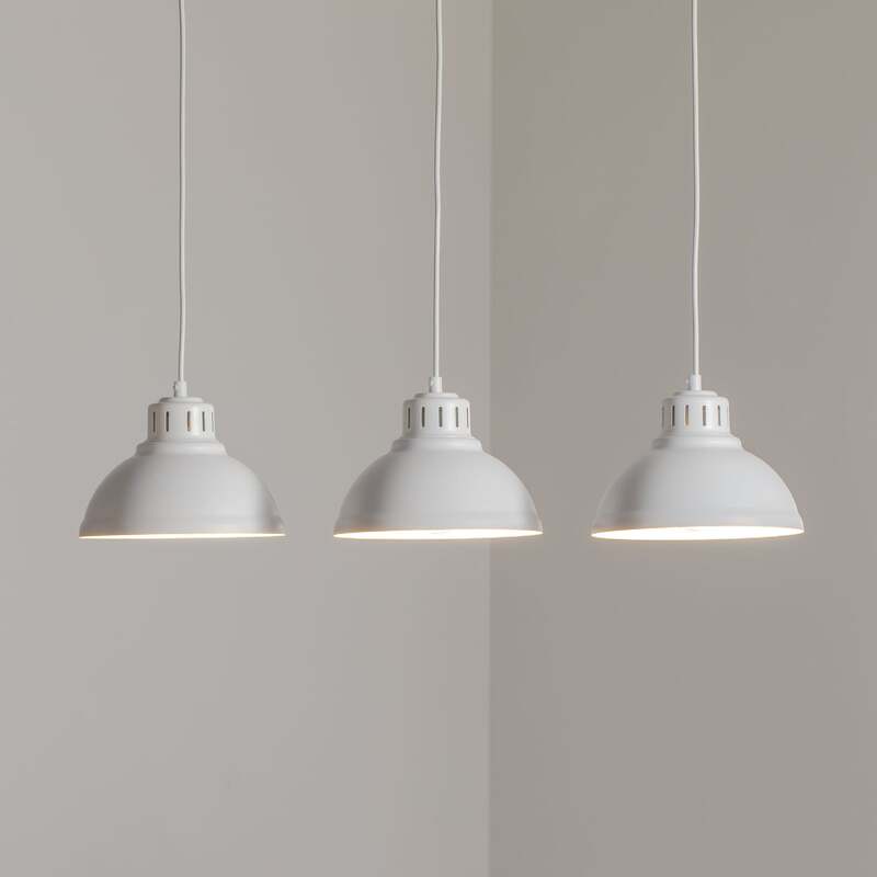 Luminex Hängeleuchte Pendelleuchte Sven Hauptleuchte dreiflammig weiß Stahl 586 - 5907565990775