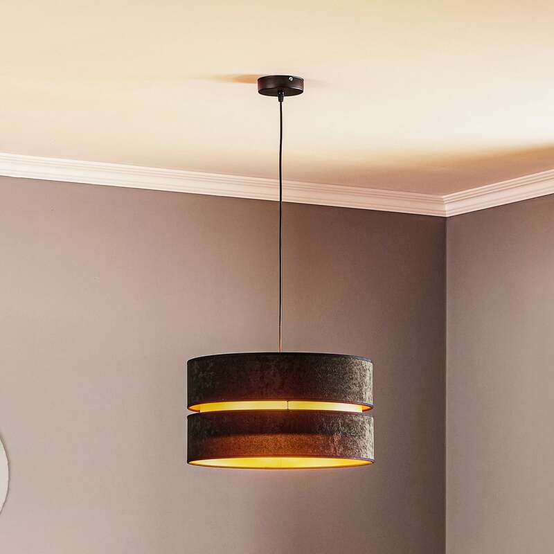Euluna Hängeleuchte Duo Deckenlampe Pendelleuchte E27 schwarz gold Ø40cm 1-flg - 5903689180283