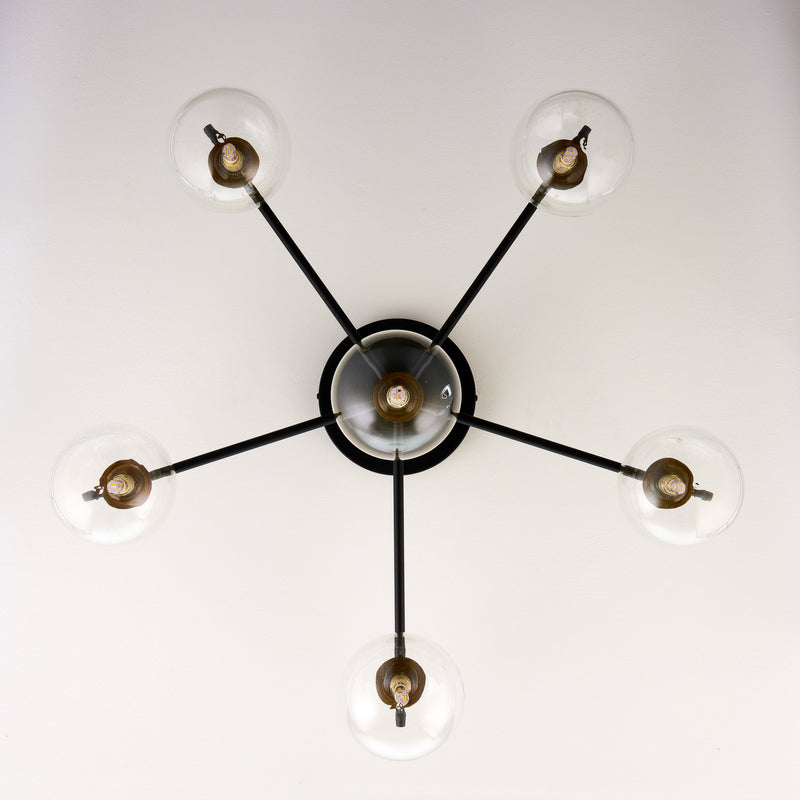 Jupiter Deckenleuchte Figaro LED Lampe 6-flg dimmbar schwarz gold 76x76cm - 5905962020361