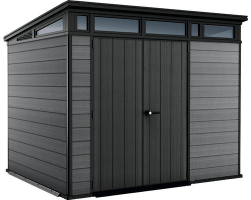 KETER Gartenhaus Gerätehaus Cortina 9x7 inkl. Fußboden Haus 279 x 216 cm grau - 4306517614386
