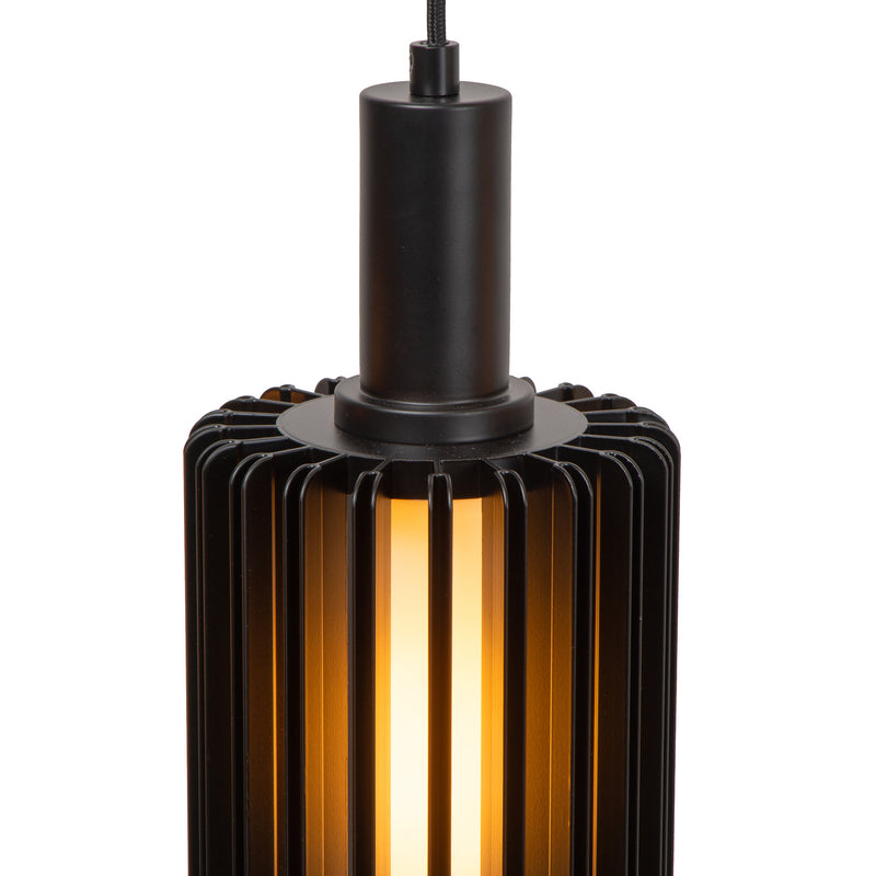 Lucide Pendellampe Hängeleuchte Lambres 5-flg dimmbar schwarz 164cm Glas Metall - 5411212452962