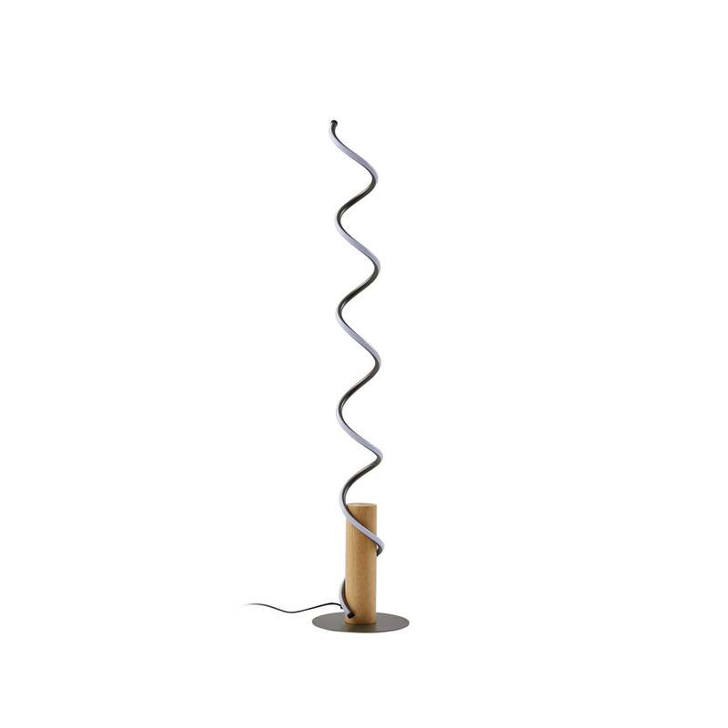 Lindby LED-Stehleuchte Spiraali grau Holz 133 cm warmweiß 2410 lm - 4251911794403