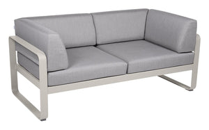 B-Ware Fermob Bellevie Clubsofa Zweisitzer Gartenmöbel lehmgrau Outdoor Sitzgelegenheit