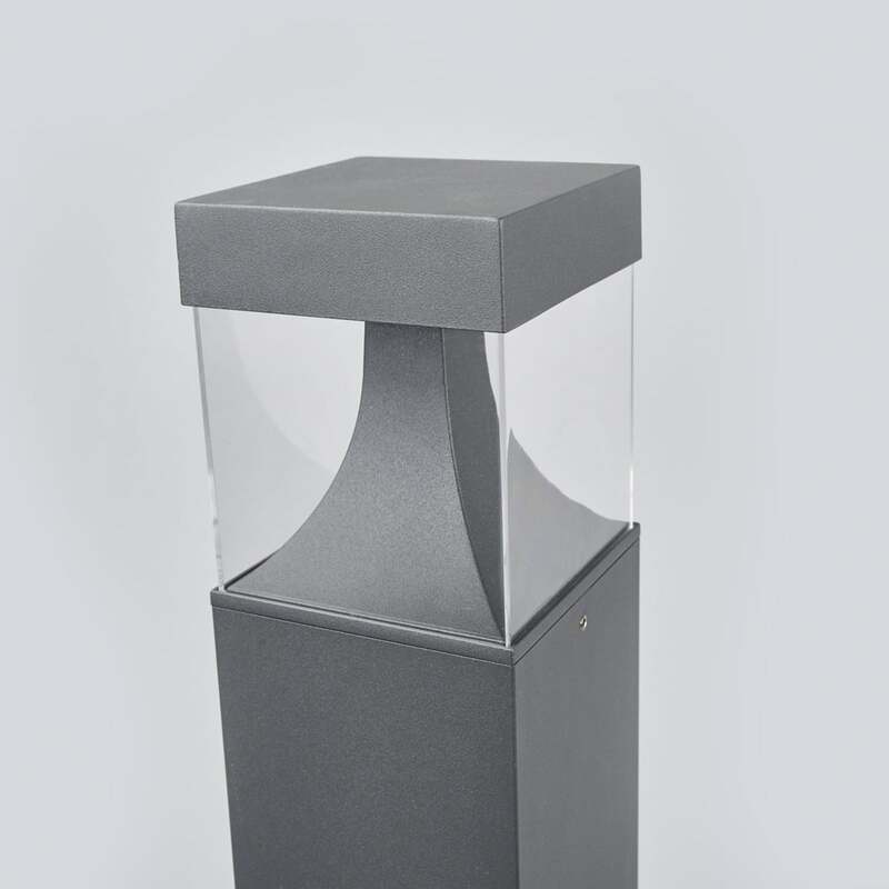 Lucande LED-Pollerleuchte Egon Wegelicht Mastleuchte mit eckigem Leuchtkörper - 4251096538823