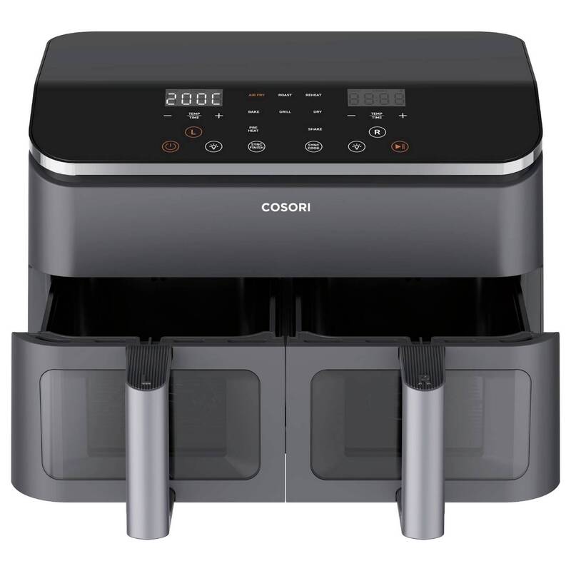 Cosori Heißluftfritteuse Fritteuse Doppel Airfryer Grillfunktion 8.5l 1.75kW - 0810123671731