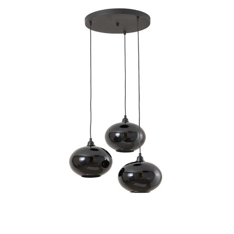 Hängelampe Goossens Smoked 051 3-flammig Glas Ø27cm E27 LED Rauch - 8681875991796