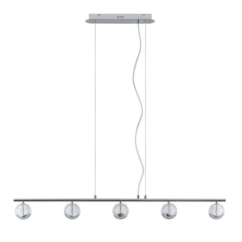 Lucande Pendelleuchte Hängeleuchte LED chrom klar Stahl Glas Leuchtmittel inklus - 4251911744002