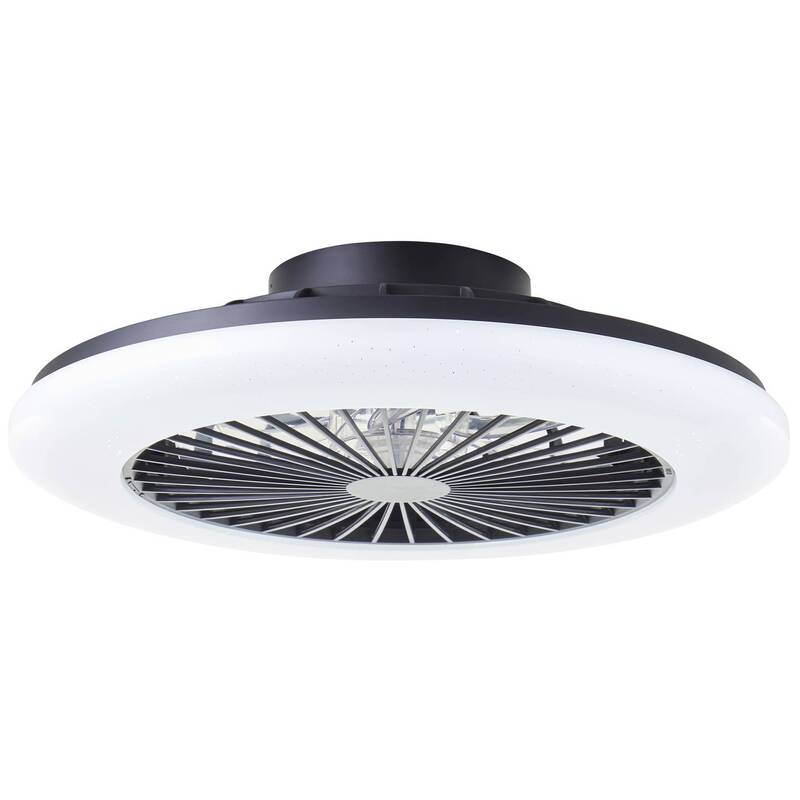 Brilliant Salerno LED Deckenleuchte 49cm mit Ventilator dimmbar Schwarz - 4004353435881