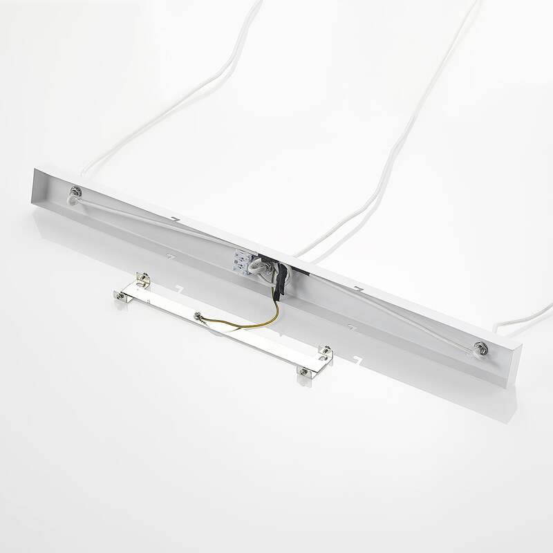 Lindby Hängeleuchte Kadir LED Pendelleuchte dimmbar Holz 3-flammig weiß 73 cm - 4251096592054
