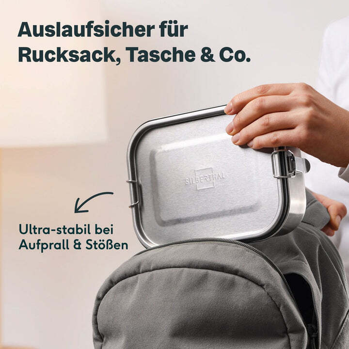 SILBERTHAL Brotdose Lunchbox Edelstahl 800ml Trennwand Spülmaschinenfest150 - 4260470464139