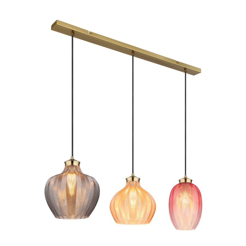 Globo Hängelampe Hängeleuchte Jessica LED Pendelleuchte dimmbar bunt 90cm 3-flg - 9007371475124