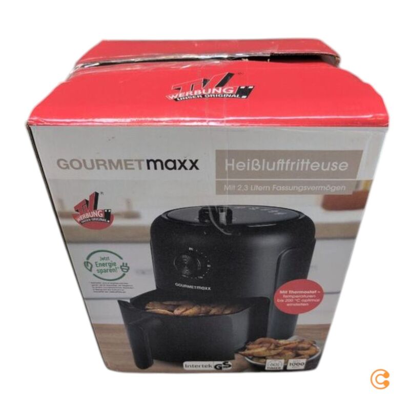 GOURMETmaxx Heißluft-Fritteuse 1000 W schwarz fettarm gesund kochen - 4067522060383
