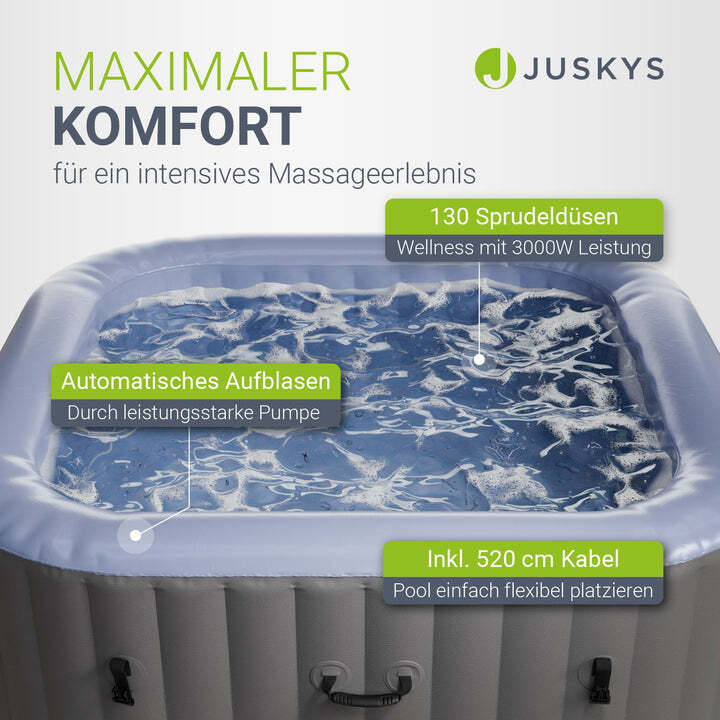 Whirlpool SpaLuxe aufblasbar für 4-6 Personen grau-blau 910l Garten Wellnessoase - 4262437187662