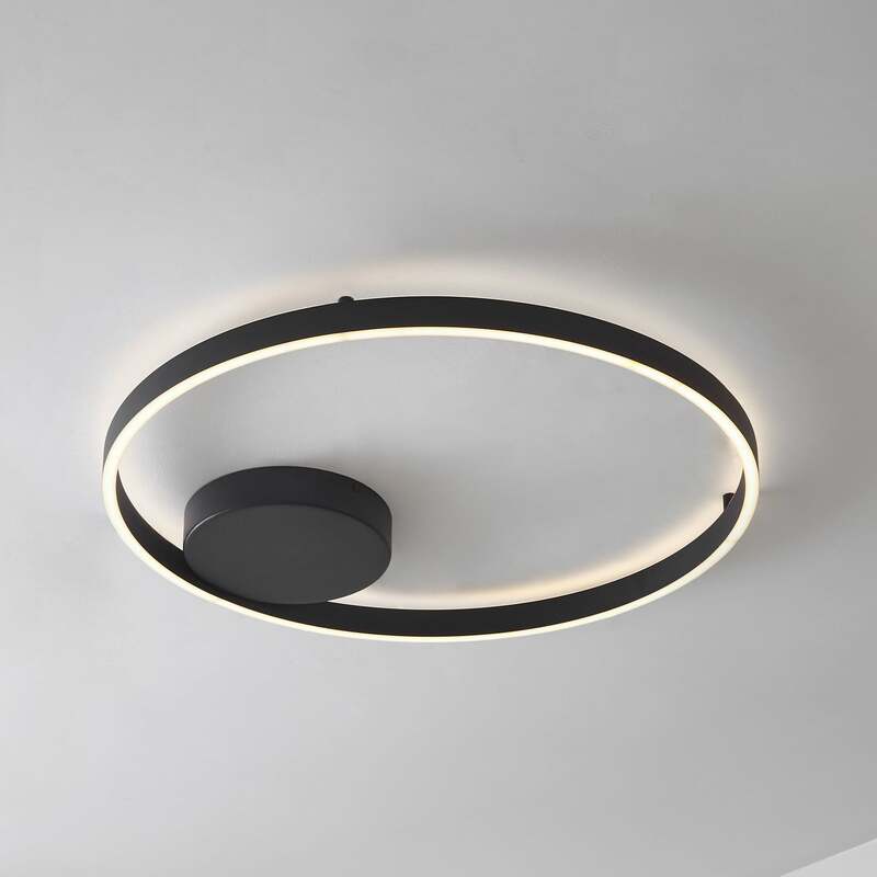 Lucande Smart-LED-Deckenleuchte Moise schwarz 42W dimmbar WLAN Tuya 60cm - 4255830900310