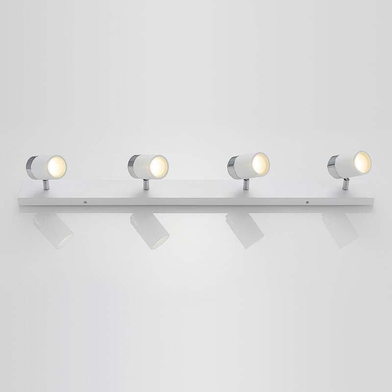 Lindby Deckenstrahler Strahler Kardo LED 4-flammig dimmbar IP44 chrom weiß 80cm - 4251096544374
