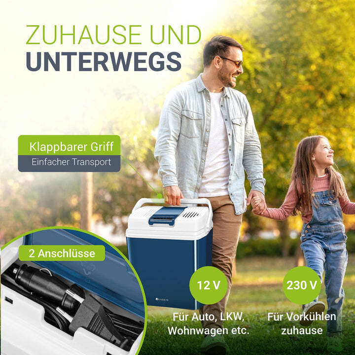 Kühlbox Nordpol Elektrische Kühlbox blau 24 L mit 12V 230V Anschluss unterwegs - 4260565527978