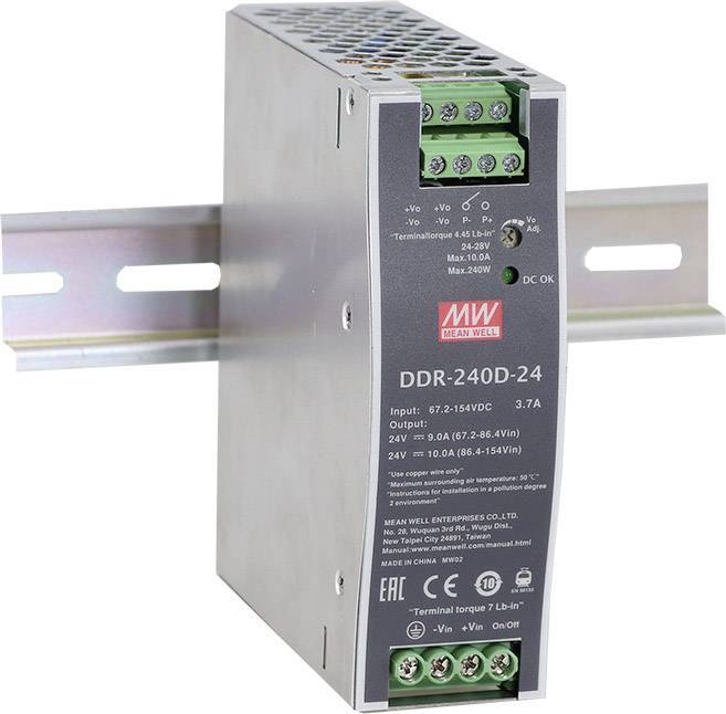 Mean Well DDR-240D-48 Hutschienen-DC/DC-Wandler Hutschiene 48 V/DC 5 A 240 W - 4021087050791